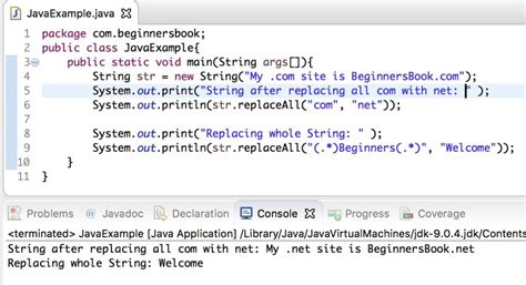 Java.String.replaceAll () .